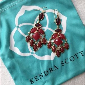 Kendra Scott - Gold Chandelier Earrings - Red